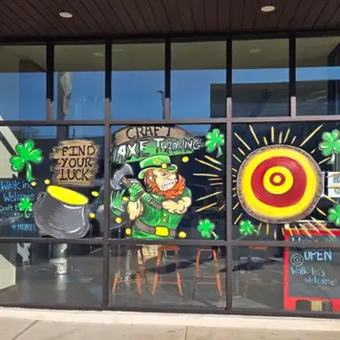Axe-themed mural artwork